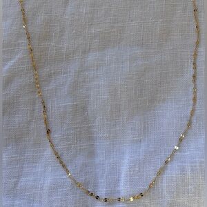 Solid 10K Gold Diamond Cut Mirror Chain 17” Italy